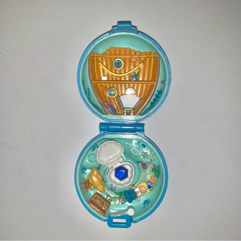 1992 Bluebird Polly Pocket Jeweled Sea Compact COMPLETE